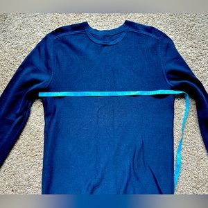 Lululemon Sweater Mens L Crewneck Pullover Long Sleeve navy blue Merino Wool
